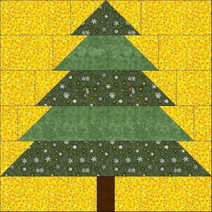 Digital PDF Quilt Pattern|Christmas Tree|Modern Patchwork|Quilt Block Pattern