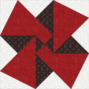 Digital PDF Quilt Block Pattern|Pinwheel Quilt Block Pattern|Modern Patchwork|Instant   Download