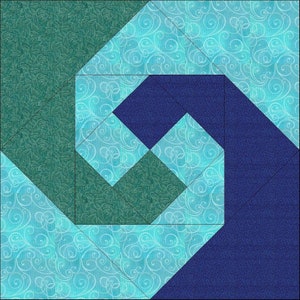 Digital PDF Quilt Block Pattern|Snail&#39;s Trail Quilt Block Pattern|Modern Patchwork|Instant Download