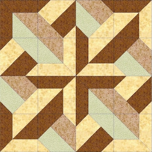 Digitale PDF Quilt Blockmuster|Gitter Quilt Blockmuster|Modernes Patchwork|Sofort Download