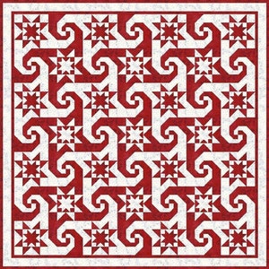 PDF numérique|Motif de blocs de courtepointe Piste d&#39;escargots et étoiles|Couette classique|Patchwork moderne|Couette piste d&#39;escargot|Téléchargement instantané