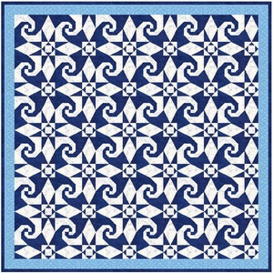 Digital PDF Quilt Block Pattern|Storm at Sea and Snail Trail (Two Colors) Quilt Block Pattern|Modern Patchwork|Instant Download