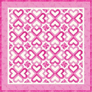 Digital PDF Quilt Block Pattern|Hearts Quilt Block Pattern (6)|Modern Patchwork|Instant Download