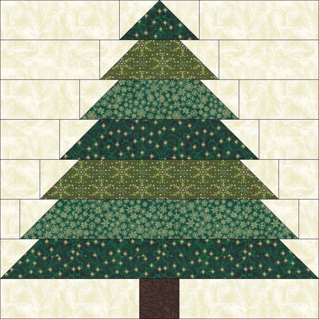 Digital Pdf|christmas Tree (2) Quilt Block Pattern|modern Patchwork ...