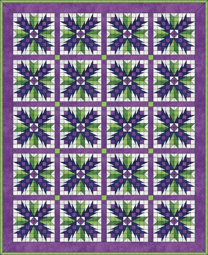 Digital PDF Quilt Block Patternthistle Rose Quilt Block Etsy