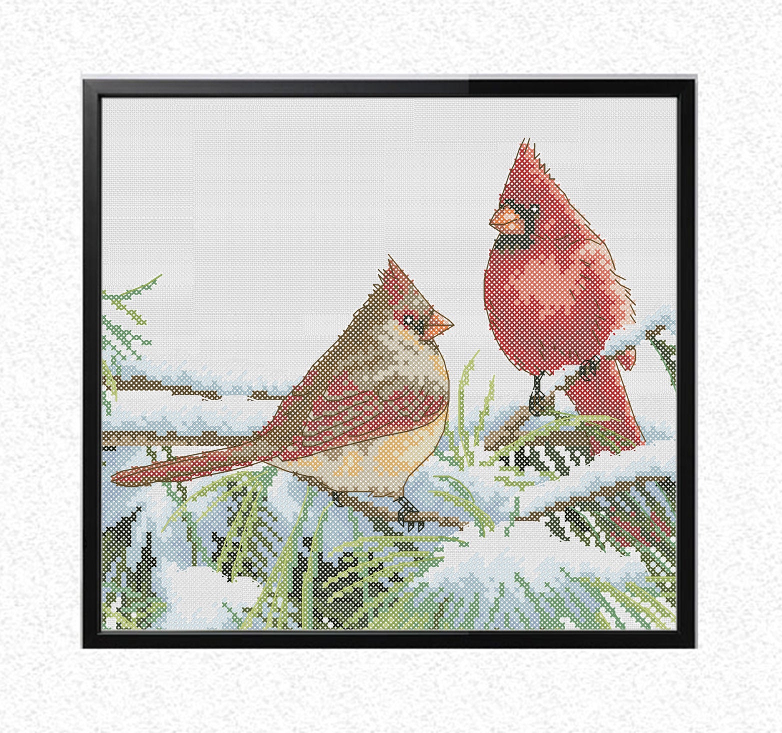 Cardinal Bird Cross Stitch Pattern Christmas Cross Stitch Etsy UK