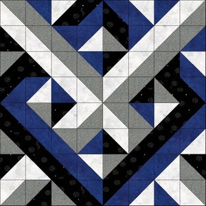 Digital PDF Quilt PatternQuilt Interwoven DesignModern PatchworkQuilt Block Pattern image 3