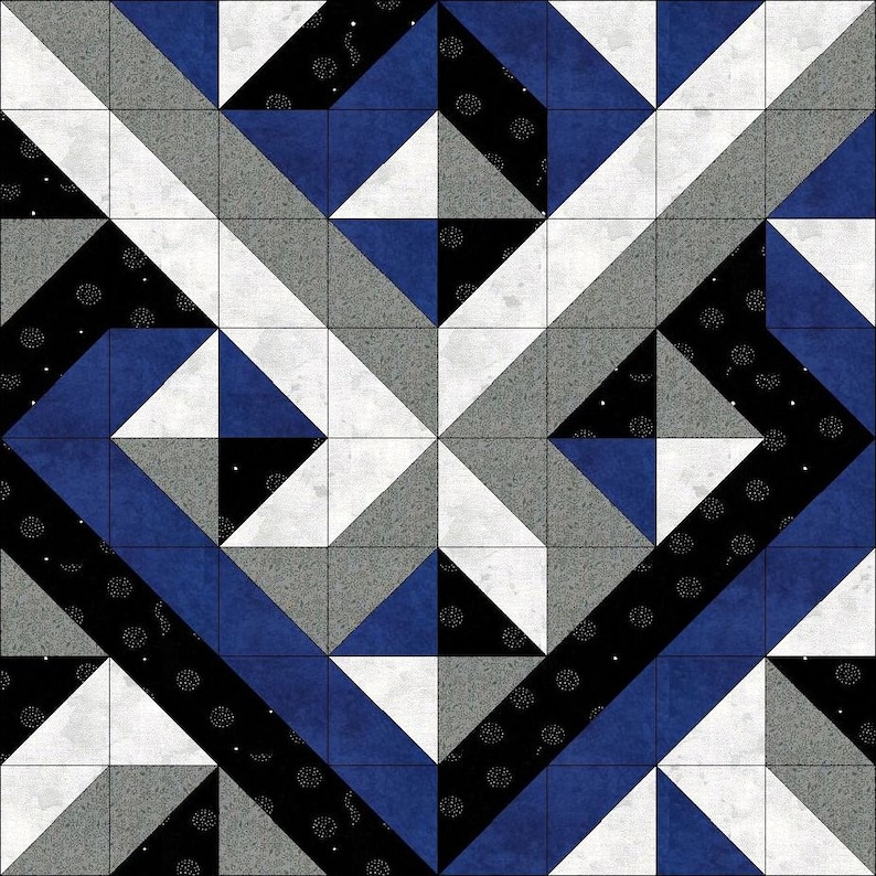 Digital PDF Quilt PatternQuilt Interwoven DesignModern PatchworkQuilt Block Pattern image 3