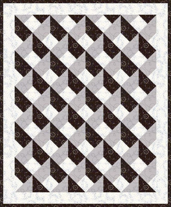 Digital PDF Quilt Block Patternblack and Grey Grids Quilt Etsy