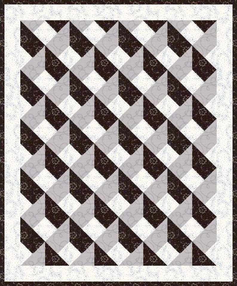 Digital PDF Quilt Block Patternblack and Grey Grids Quilt Etsy
