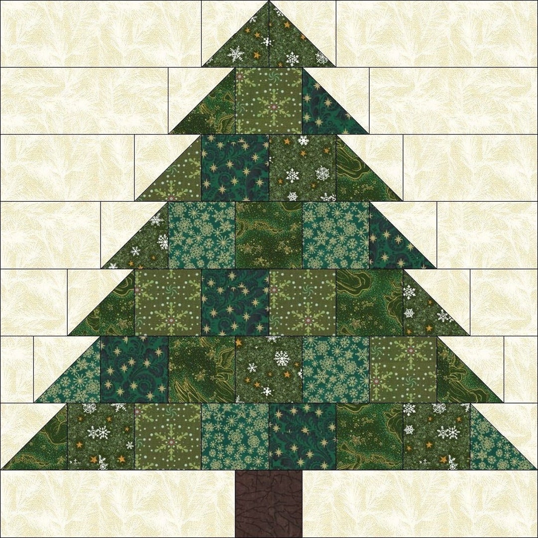 Digital Pdf|christmas Tree (3) Quilt Block Pattern|modern Patchwork ...