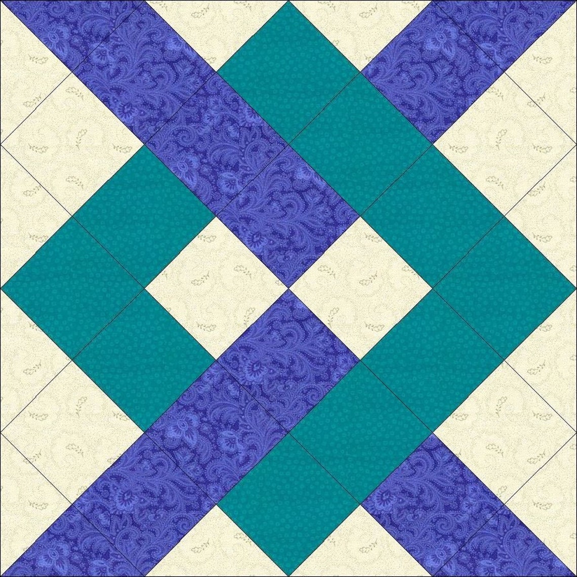 Interlink Pattern Blocks Digital PDF Quilt Block Pattern|interlocking Chain Quilt Block Pattern ...