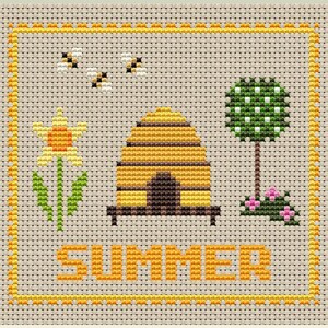 Set 4 Seasons, Modern Cross Stitch Pattern,spring, Summer, Autumn ...
