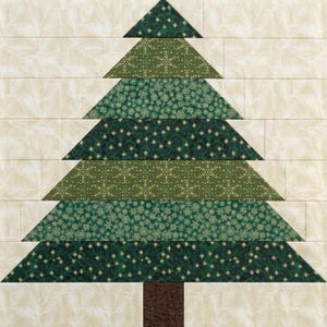 Christmas Tree (2) Quilt Block Pattern Modern Patchwork Instant Download