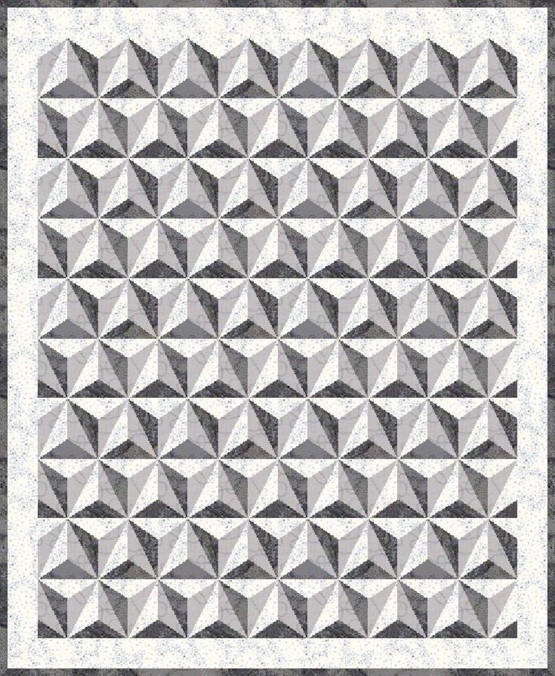 Digital PDF Quilt Block Pattern|3d Illusion Quilt Block Pattern|optical ...