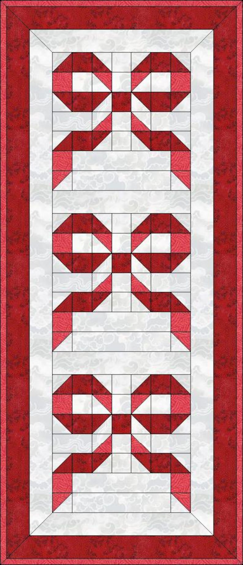 Digital PDF | Mönster för bandrosettquiltblock | Modern lapptäcke | Direktnedladdning bild 2
