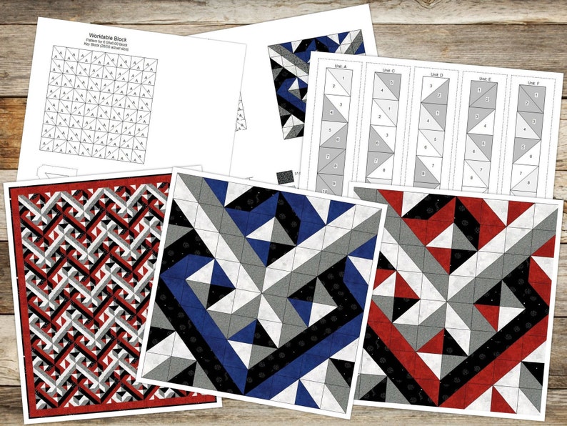 Digital PDF Quilt PatternQuilt Interwoven DesignModern PatchworkQuilt Block Pattern image 5