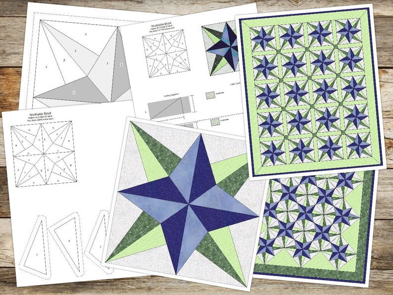 Digital PDF Quilt Block Pattern|blazing Star Quilt Block Pattern|modern ...