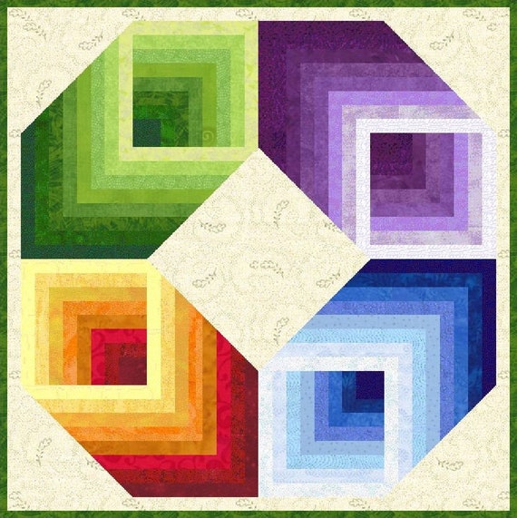 2024 美品 UN3D. BLOCK PATTERN KT SK 36 Digital PDF Quilt Block Pattern|rainbow 3D Illusion Quilt Block