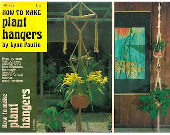 Vintage 1974 Macrame Pattern Book|How to Make Plant Hangers by Lynn Paulin|PDF format
