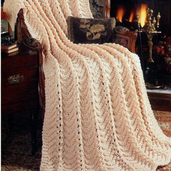 Cozy Comfy Afghan,KNITTING PATTERN,Over the Rooftops, Blanket,Throw, Afghan,Knit, Gift,Wedding,Baby,Quick ,Easy, Instant Download, PDF