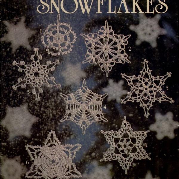 PDF Patterns for 16 Crocheted Snowflakes Christmas Snowflakes Pattern PDF,Crocheted Christmas, Crocheted Xmas home deco, Vintage Magazine.