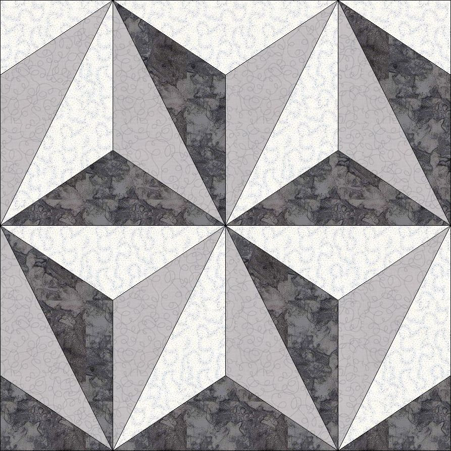 Digital PDF Quilt Block Pattern|3d Illusion Quilt Block Pattern|optical ...