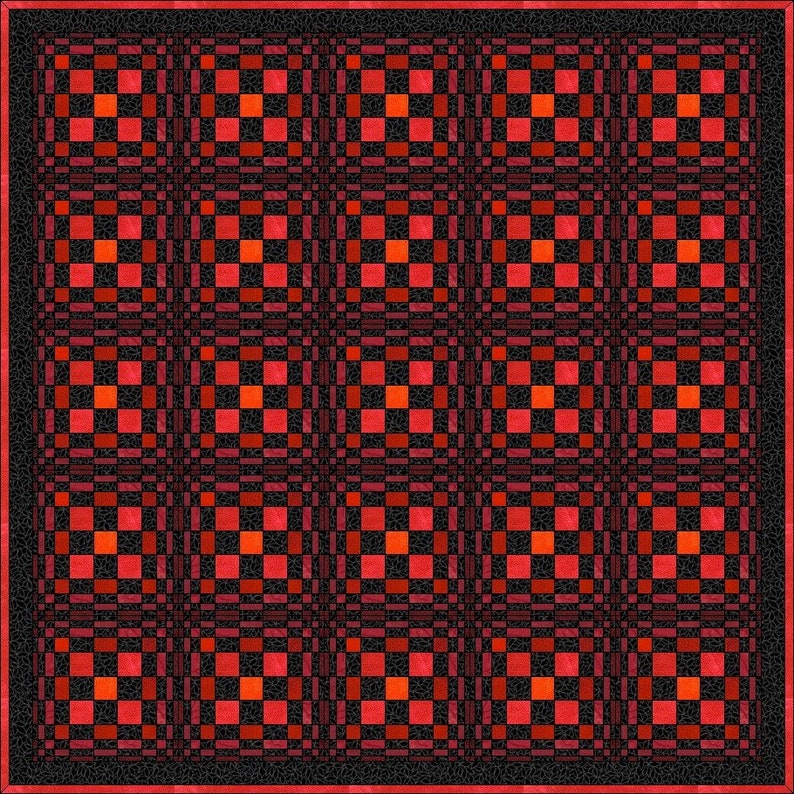 Quilt Pattern Simulating Blocks Digital PDF Quilt Block Pattern|optical Illusion Quilt Block Pattern ...