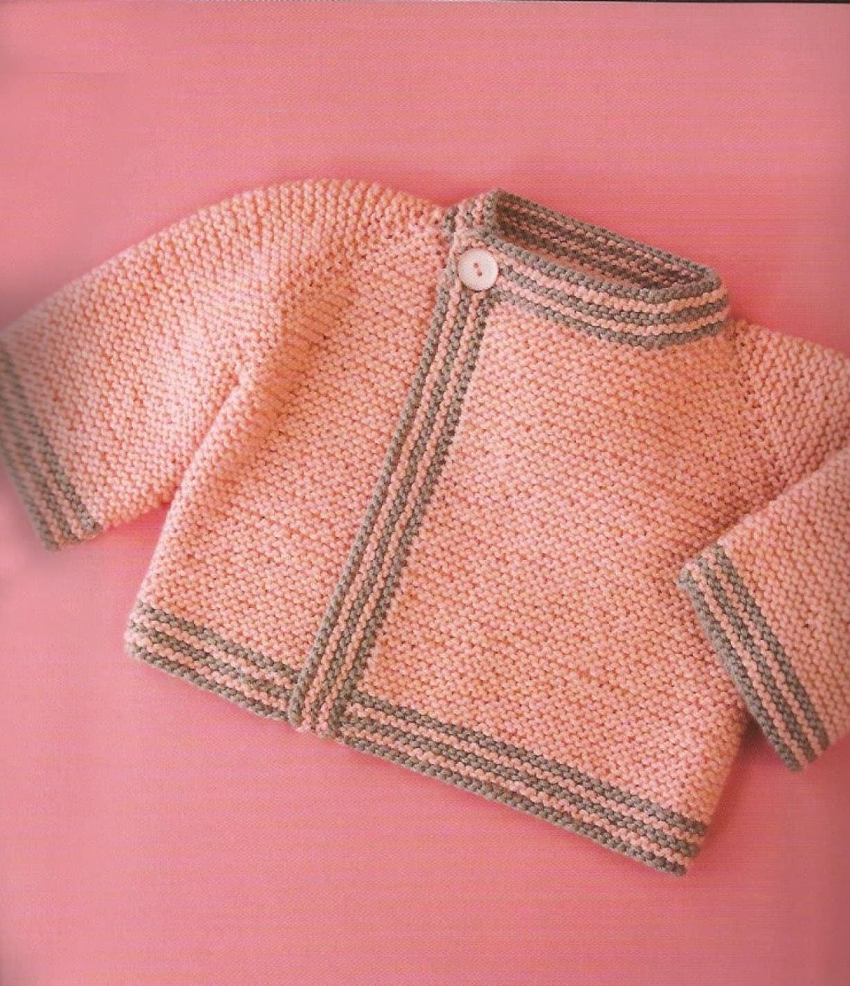 Baby Garter Stitch Cardigan KNITTING PATTERN PDF Boys Girls Etsy