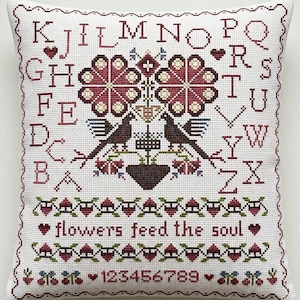 Mini cuáquero, decoración patriótica, alfabeto, patrón de punto de cruz, flores, cuervo, jarrón, gráfico de punto de cruz fácil de contar, PDF, descarga instantánea #469#