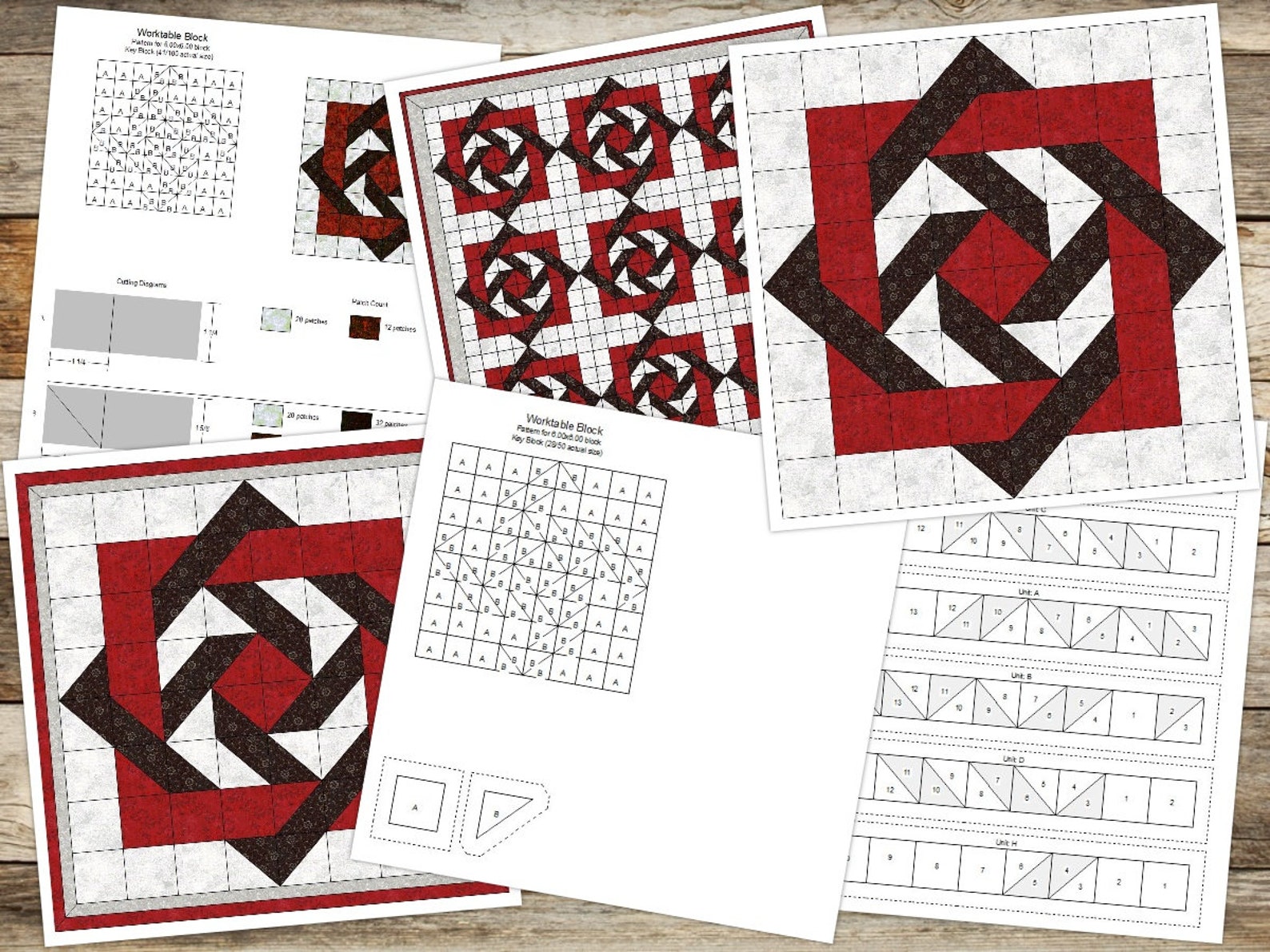 Digital PDF Quilt Block Patterninterlocked Squares Quilt Etsy