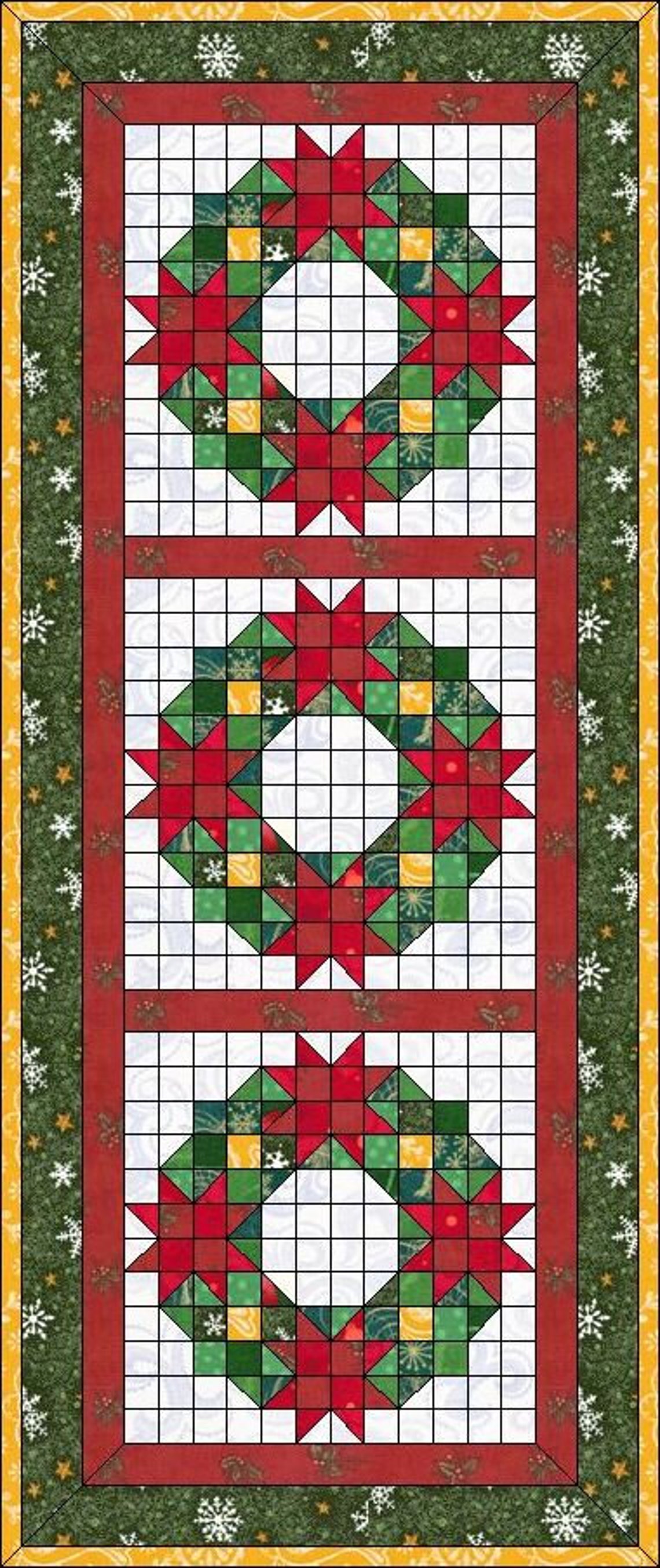 Digital PDF Quilt Block Patternchristmas Wreath Quilt Block Etsy