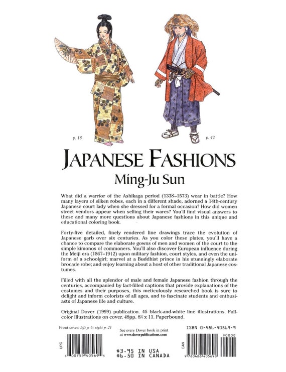 Vintage Coloring Book Japanese Fashions|ming-ju Sun|dover
