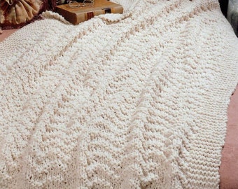 Blissful Afghan,KNITTING PATTERN,Over the Rooftops, Blanket,Throw, Afghan,Knit, Gift,Wedding,Baby,Quick ,Easy, Instant Download, PDF