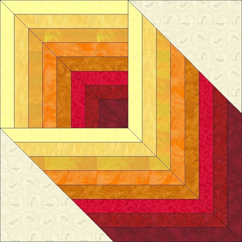 Digital PDF Quilt Block Pattern|rainbow 3D Illusion Quilt Block Pattern ...
