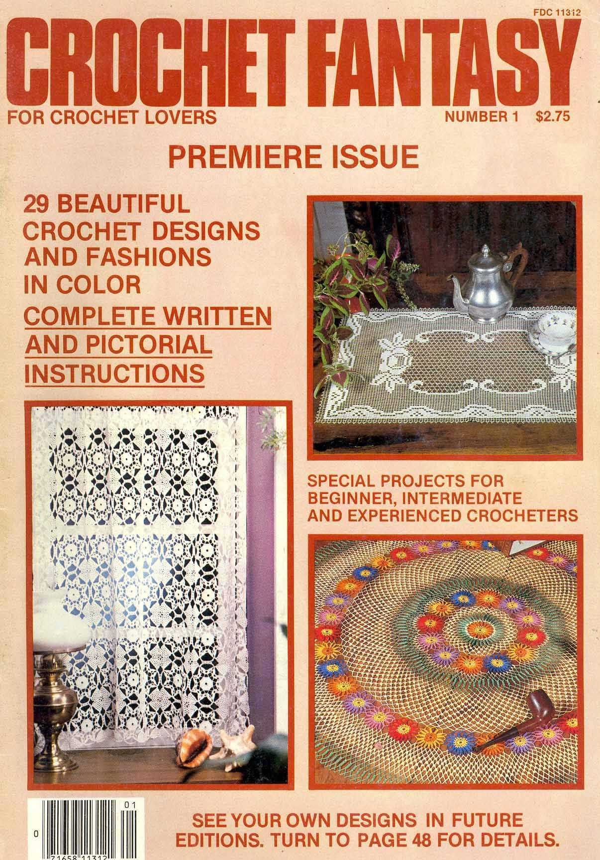 Vintage Crochet Pattern Magazine crochet Fantasy Nr 1 1982 doilies