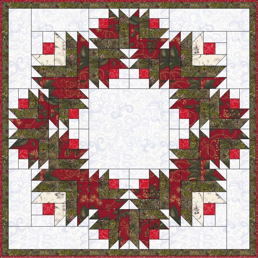 デジタル PDF|クリスマス ローズ リース キルト ブロック デジタル PDF|クリスマス ローズ リース キルト ブロック