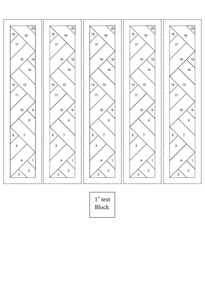 Segmented Paper.pdf Foundation Paper Piecing (FPP) Templates | Twisted Quilt Border Pattern ...