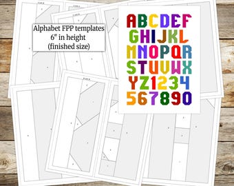 Foundation Paper Piecing (FPP) Templates|Alphabet Quilt Block Pattern |finished block size is 6"|Digital PDF|Instant Download