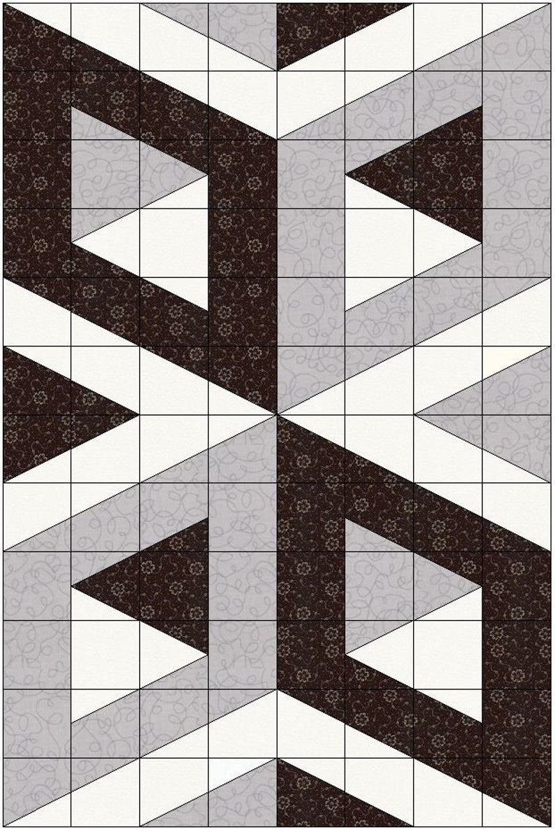 Digital PDF Quilt Block Pattern3d Illusion Quilt Block - Etsy