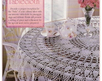 Vintage Crochet Pattern|Carnation Splendor Tablecloth|Instant Download PDF