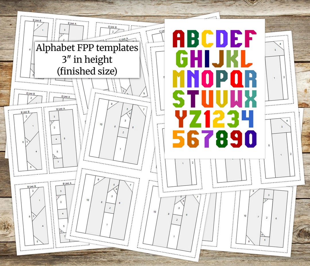 Foundation Paper Piecing (FPP) Templates, Alphabet Quilt Block Pattern ...