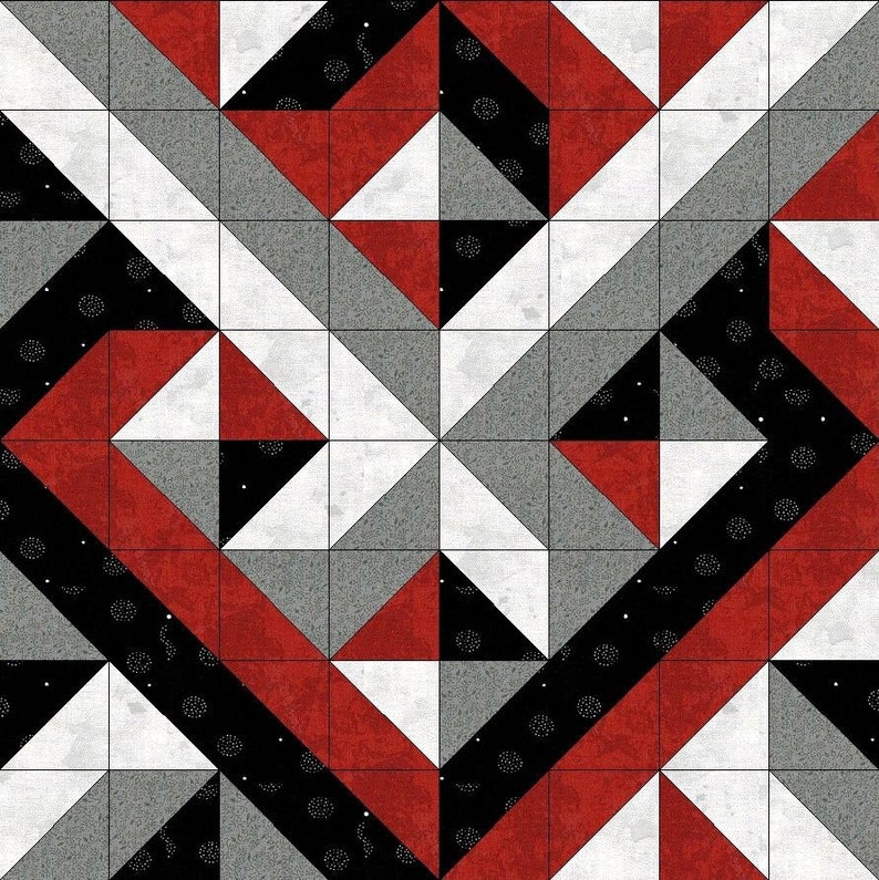 Digital PDF Quilt PatternQuilt Interwoven DesignModern PatchworkQuilt Block Pattern image 1