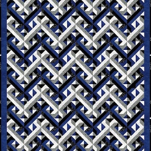 Digital PDF Quilt PatternQuilt Interwoven DesignModern PatchworkQuilt Block Pattern image 4