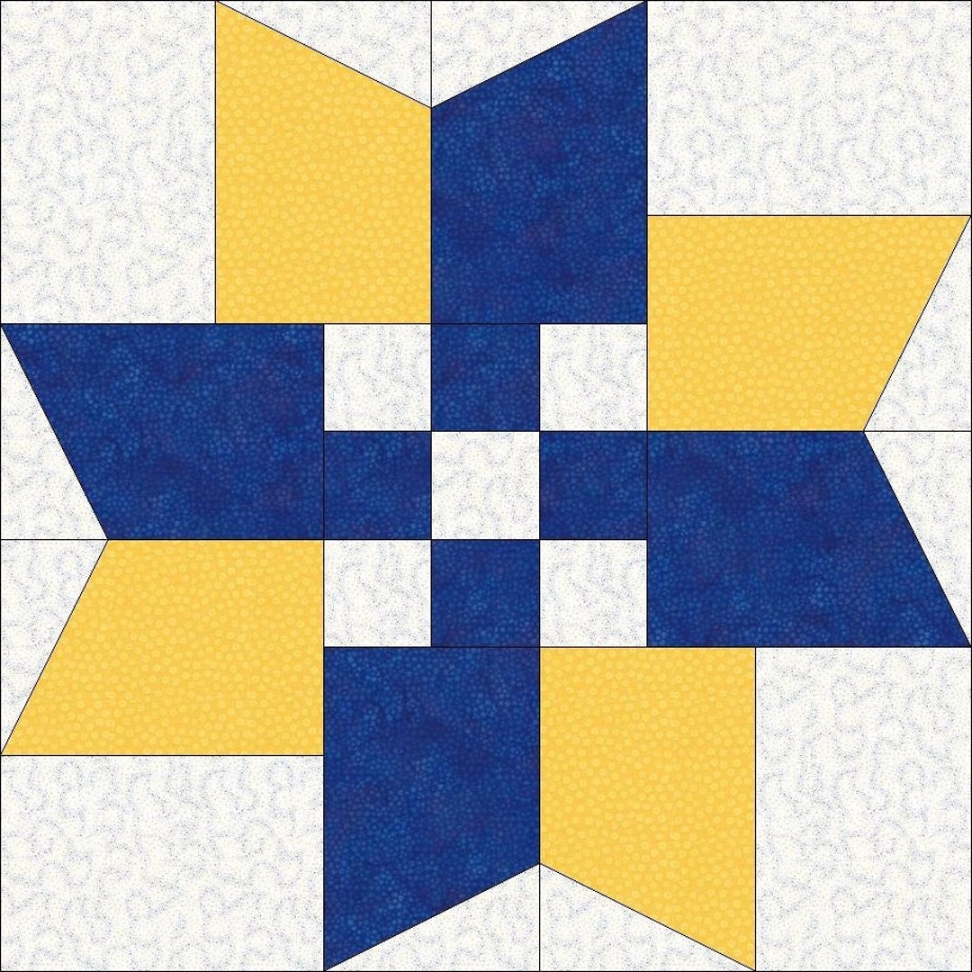 Digital PDF Quilt Block Pattern|nebraska Windmill Quilt Block Pattern ...