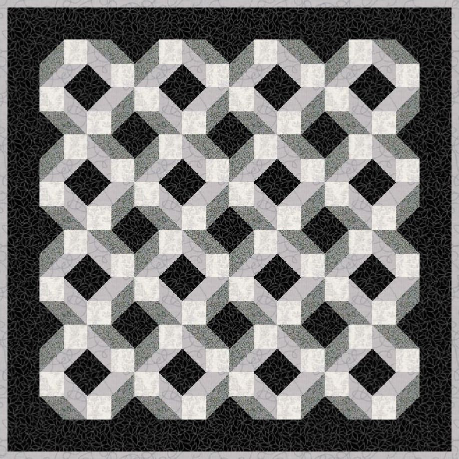 Quilt Pattern Simulating Blocks Digital PDF Quilt Block Pattern|3d Illusion Quilt Block Pattern (5 ...