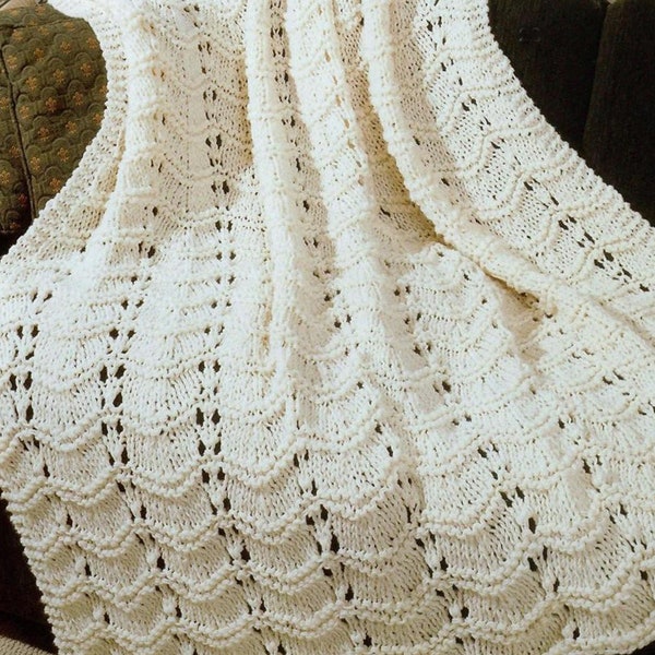 Repose Afghan,KNITTING PATTERN,Over the Rooftops, Blanket,Throw, Afghan,Knit, Gift, Wedding, Baby, Quick ,Easy, Instant Download, PDF