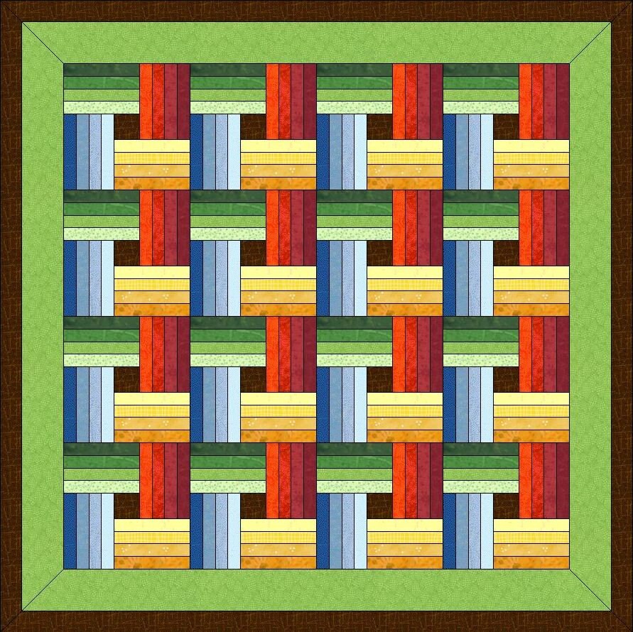 Digital PDF Quilt Block Pattern|rainbow Rail Fence Quilt Block Pattern ...