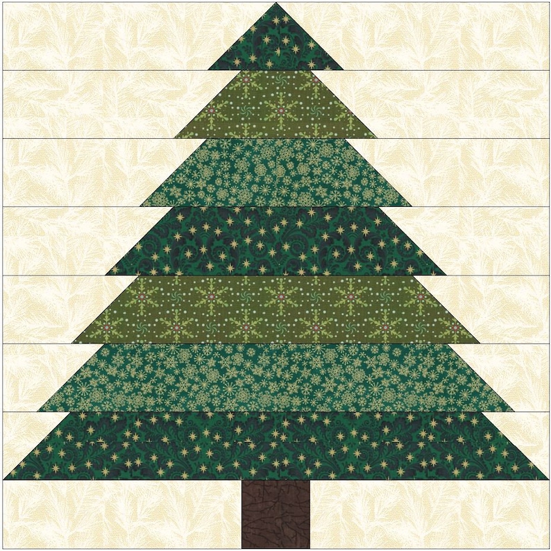 Foundation Paper Piecing (FPP) Templates|christmas Tree Quilt Block ...