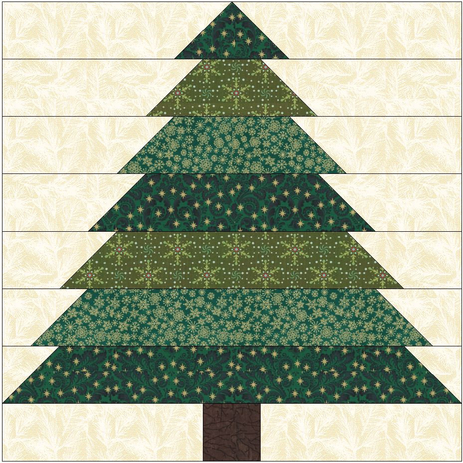 Foundation Paper Piecing (FPP) Templates|christmas Tree Quilt Block ...